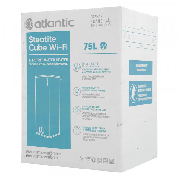 Водонагрівач Atlantic Steatite Cube WI-FI VM 075 S4CS Silver