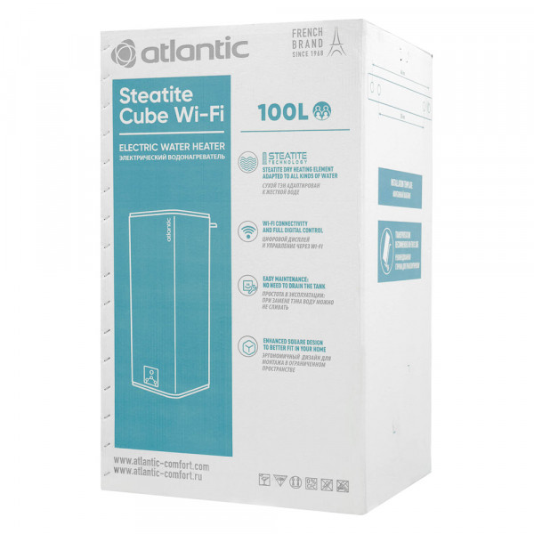 Водонагрівач Atlantic Steatite Cube WI-FI VM 100 S4CS Silver